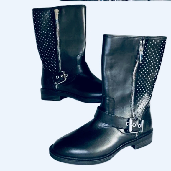 Steve Madden New in The Box Zain Studded Black Leather Boots - Picture 4 of 4